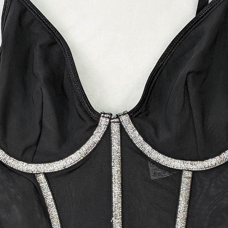 Spirit Bustier Corset Lace Womens M Black Whimsigoth Cosplay Y2K Fairy Grunge