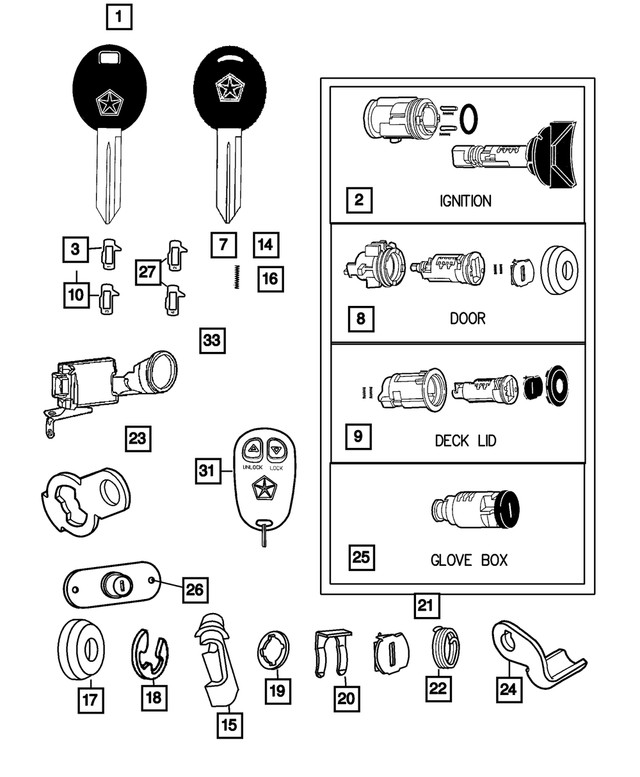Genuine Mopar Blank Key 05018869AD