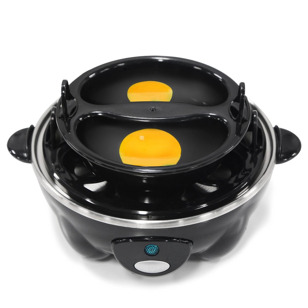 Rapid Egg Cooker for Soft, Medium, Hard Boiled Eggs, Poacher, Omelet Maker