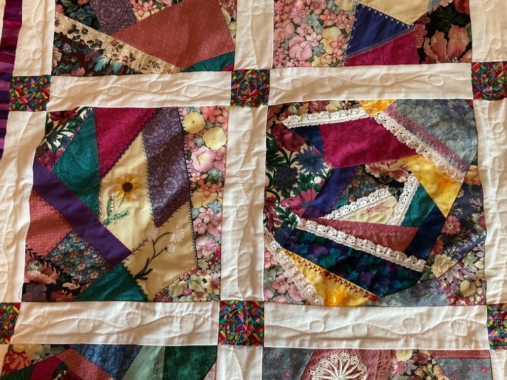 Handmade Patchwork Lap Quilt, 46" x 57.5"