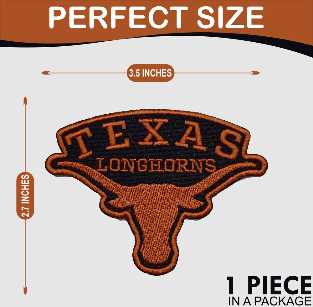Texas Longhorns NCAA Team Logo Iron On Patch - Sew Patch - Embroidered Patch