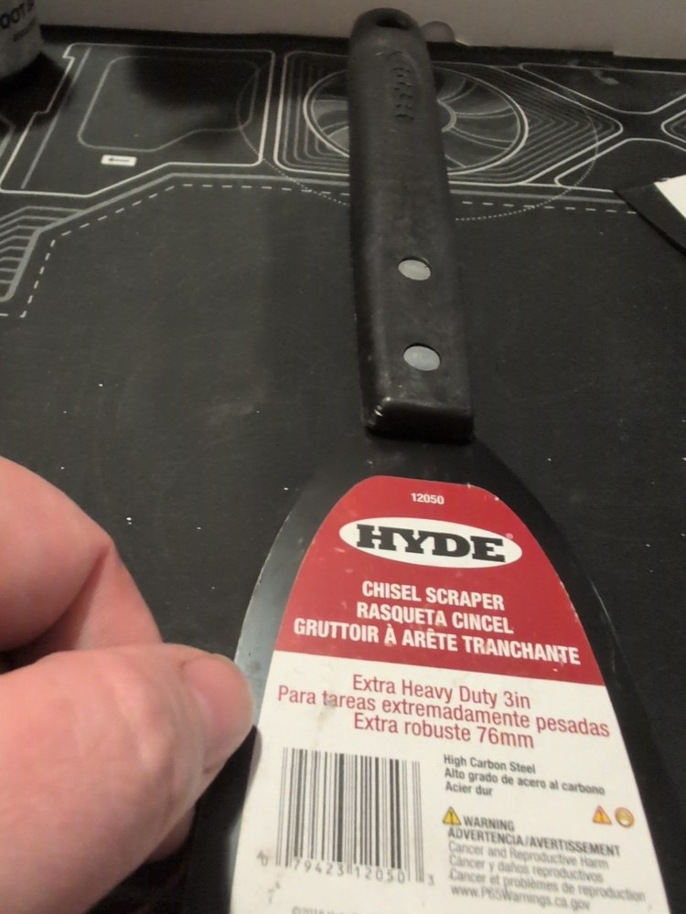Hyde 12050 Chisel Scraper 3 In. Heavy Duty Long Handle Surface Prep Tool