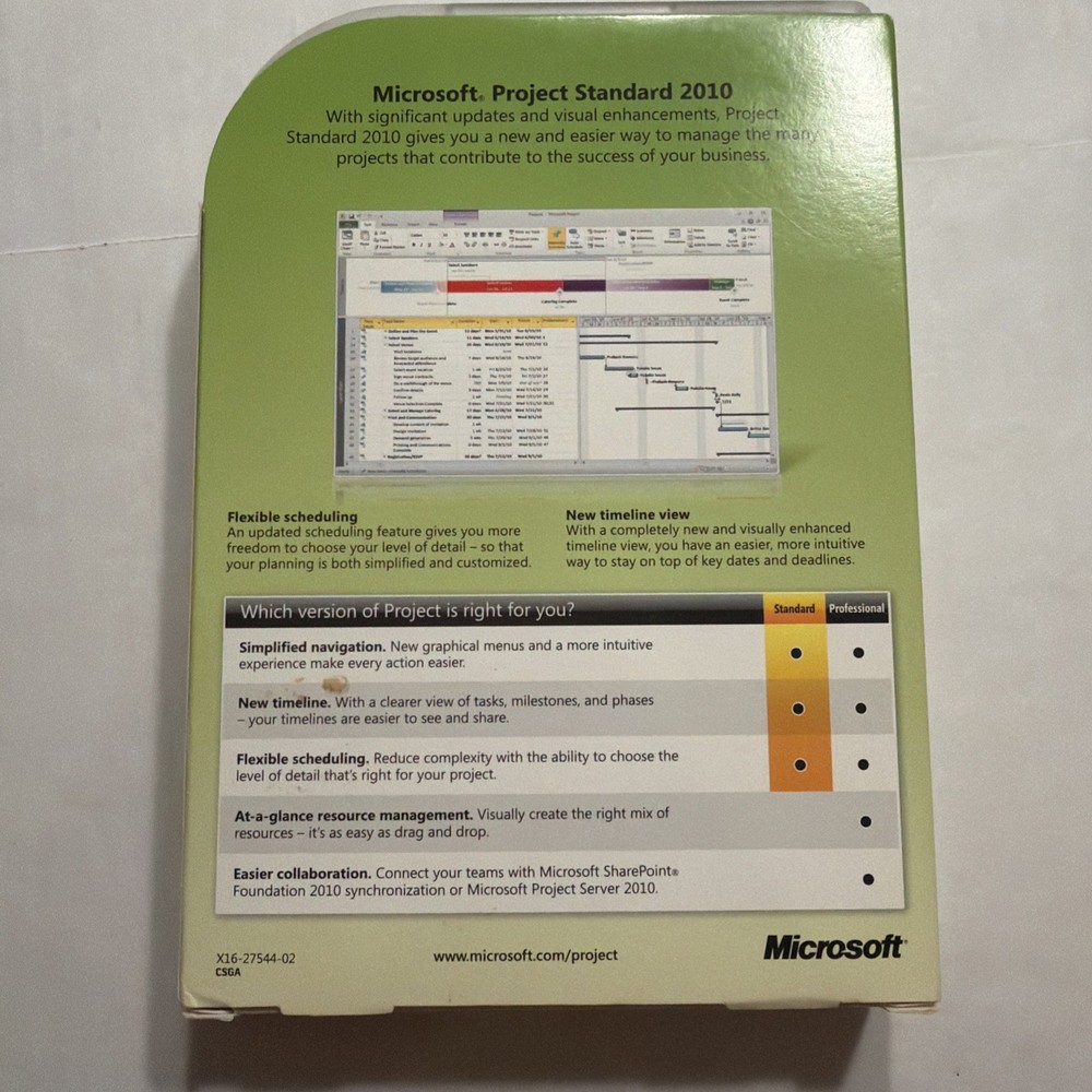 Microsoft Project Standard 2010 Full Version Complete in Box with Product Key