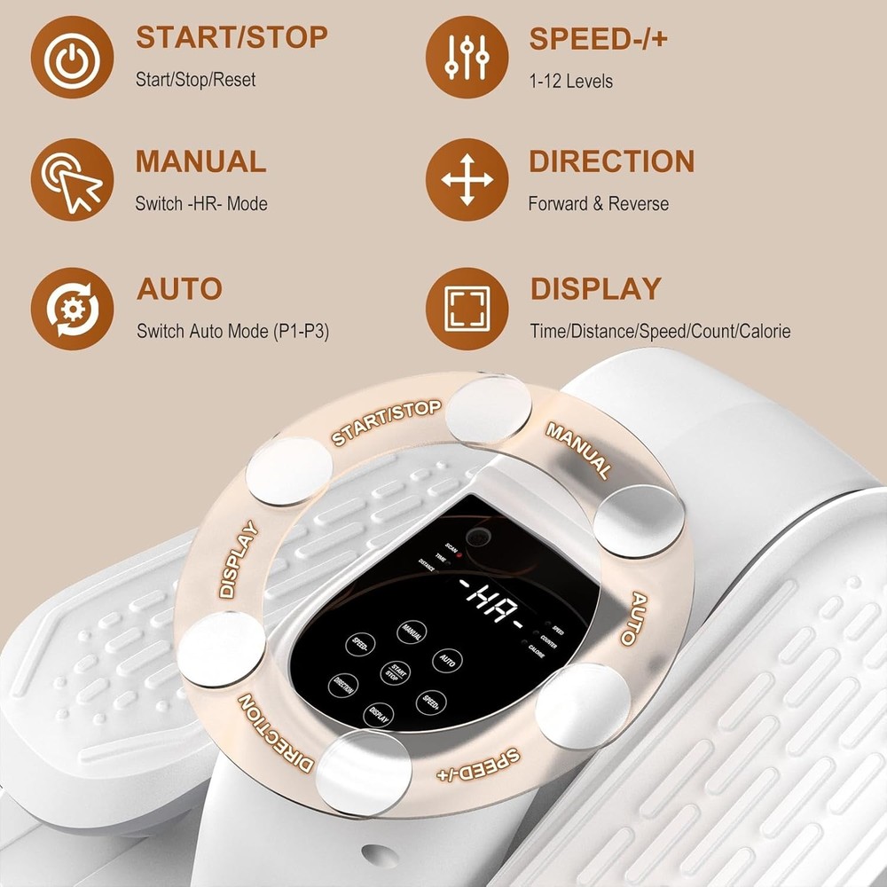 Under Desk Elliptical 12 Speed 5 Modes Motorized Leg Exerciser While Sitting