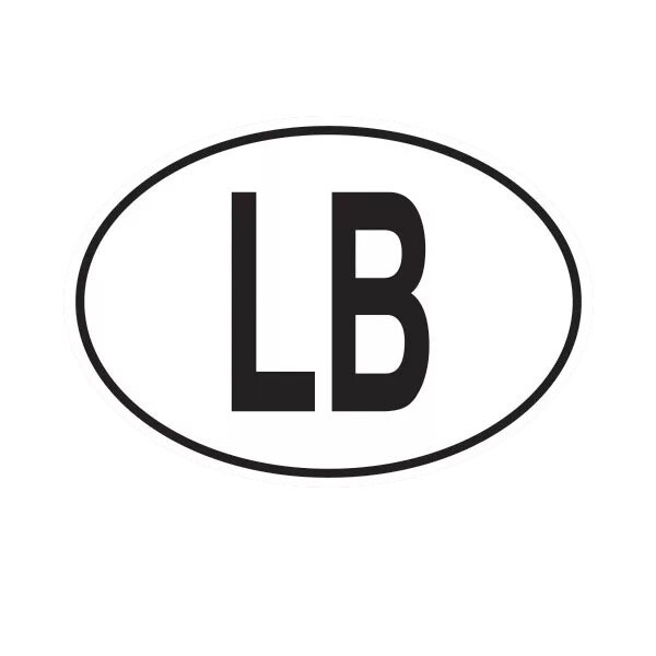 LB Liberia Country Code Oval Sticker