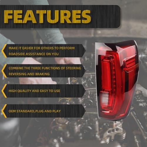 Tail Light Assembly Rear Lamp Compatible with Right Passenger Side LED Type