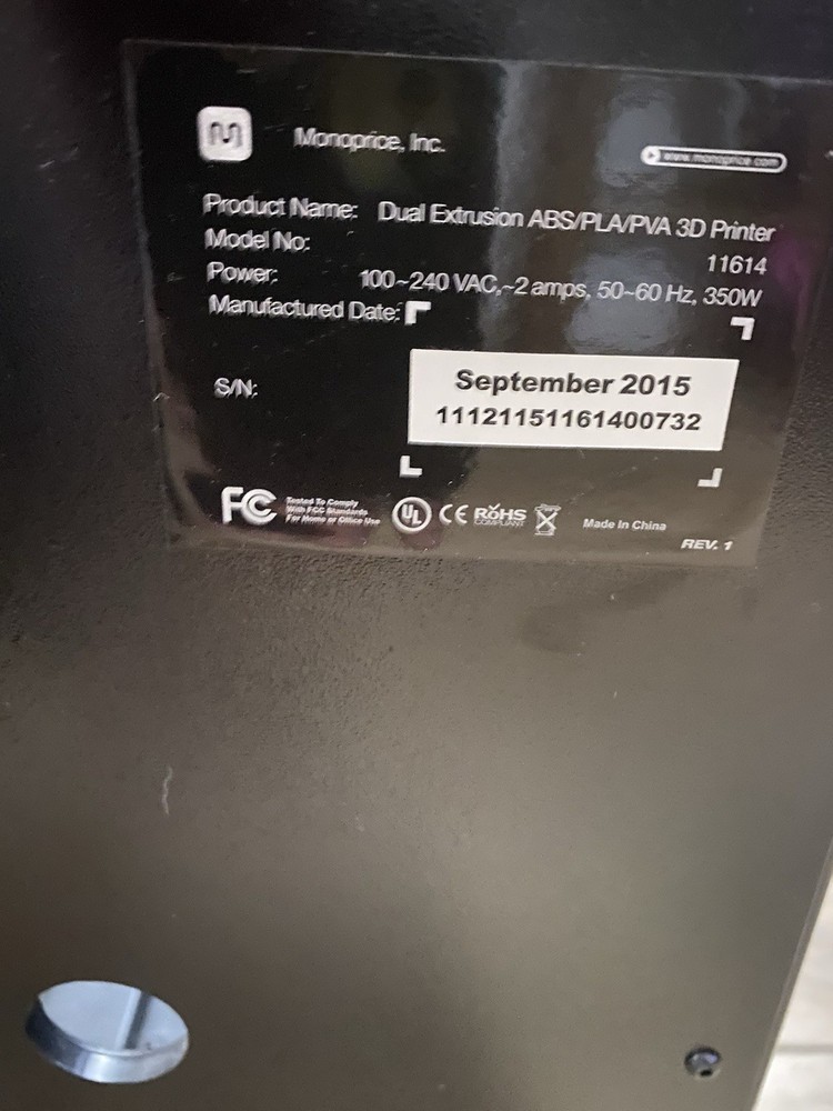 monoprice 3d printer