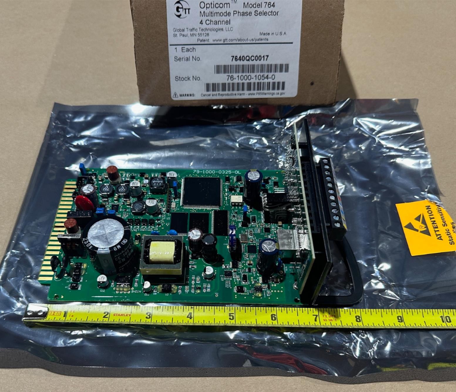 GTT Opticom IR 764 Multimode Phase Selector 4 Channel Board 76-1000-1054-0