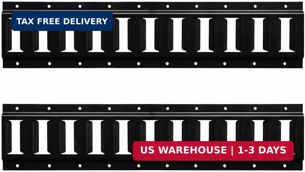BoxerTool 2 Pack E-Tracks - 2 Feet Black Finish E Track Tie Down Rails for Cargo