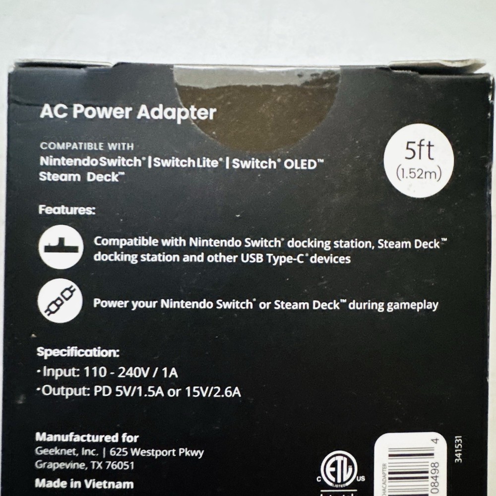 GameStop AC Power Adapter 5ft