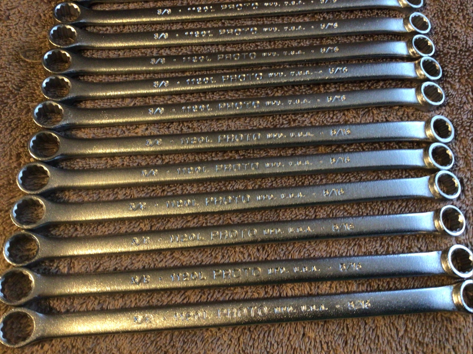 1—Proto USA 1120L… 3/8” x 5/16” Double Box End Wrench ….7-3/8” long