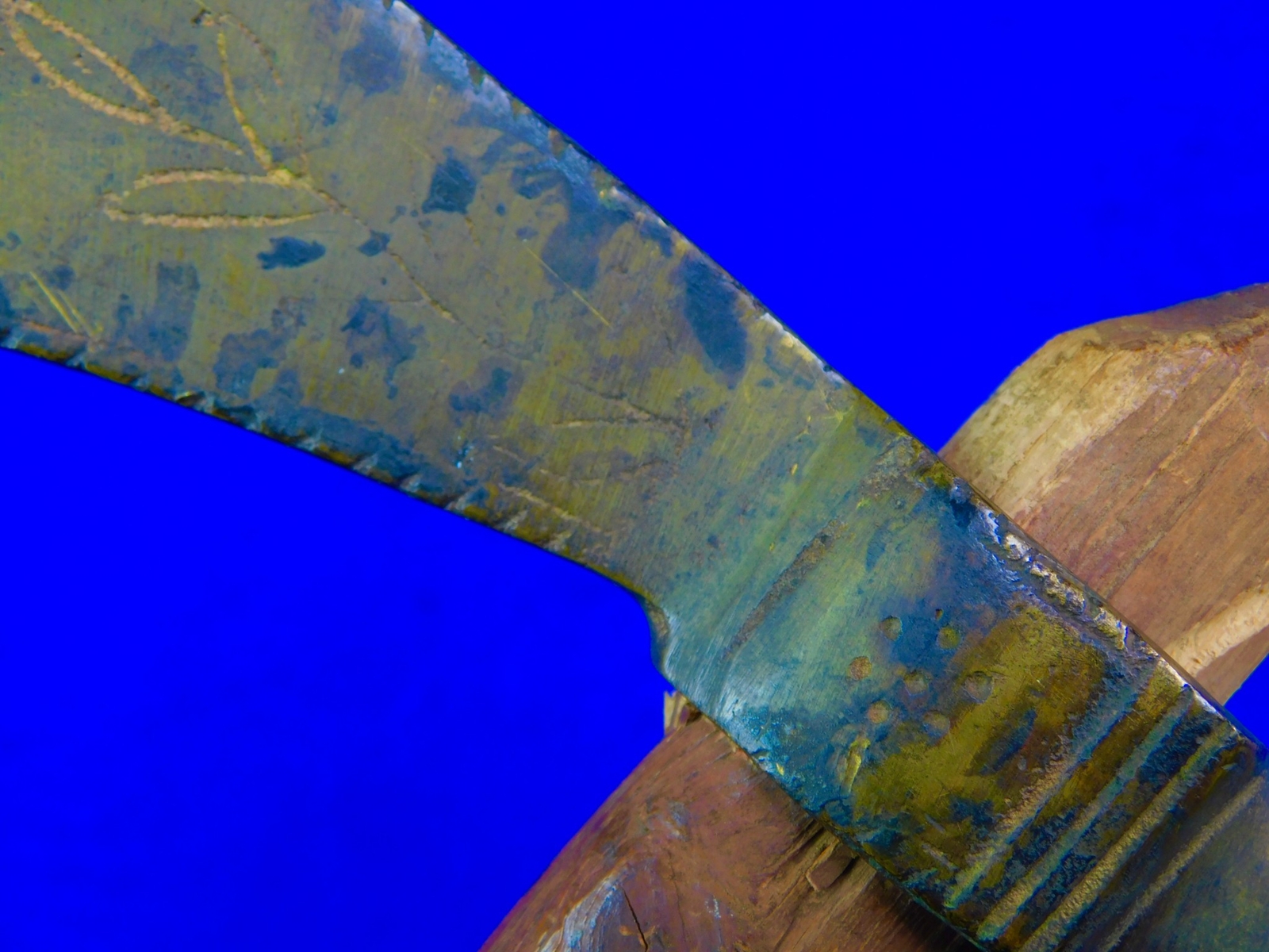 Antique Native American Indian Colonial Brass Head Trade Pipe Tomahawk Axe