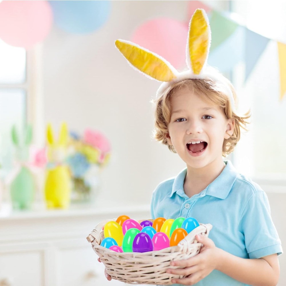 600 Pcs Plastic Easter Eggs,2.35" Bright Colors Easter Eggs for Easter Hunt, Eas