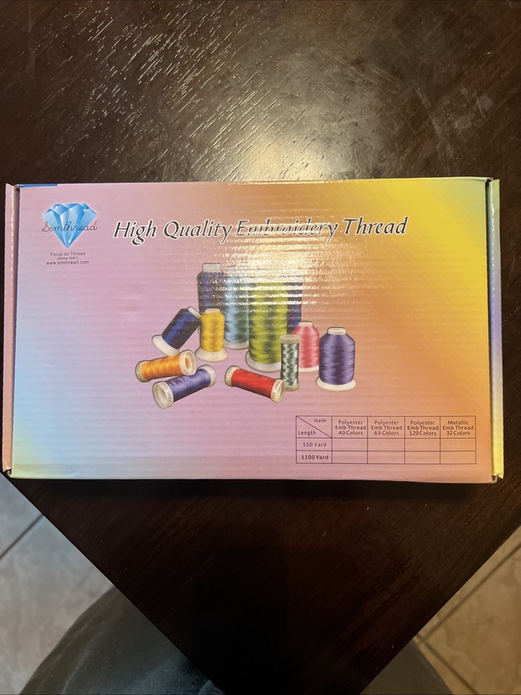NIB Sealed SIMTHREAD HIGH QUALITY EMBROIDERY THREAD 40 SPOOLS, POLYESTER