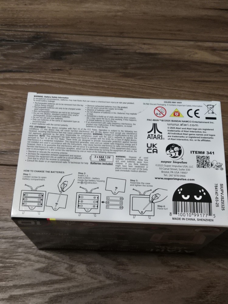 World’s Smallest Atari 2600 Tiny Arcade Mini Console 10 Games Pac-Man NIB