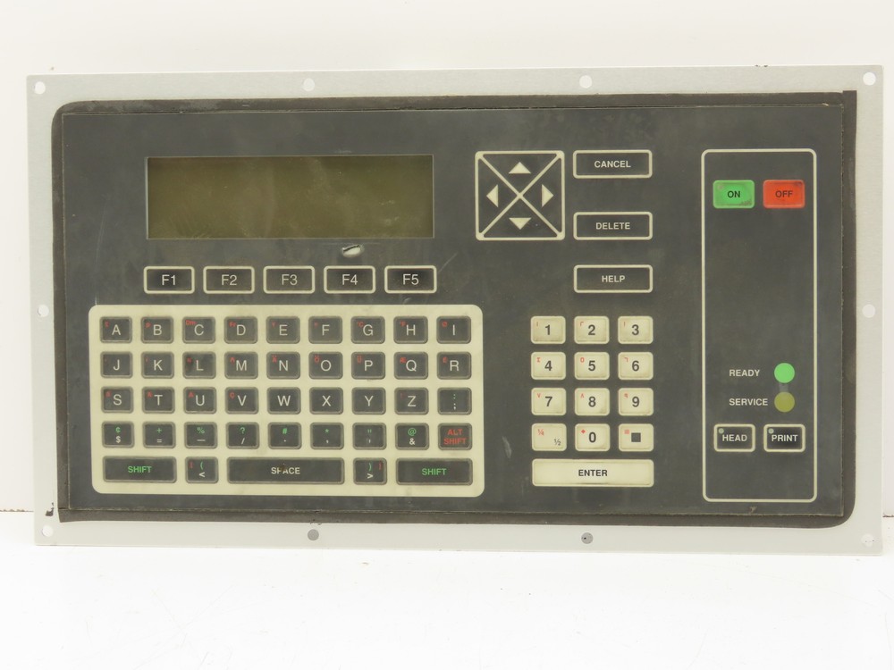 VideoJet Excel Ink Jet Printer Keyboard Interface Panel LCD Display