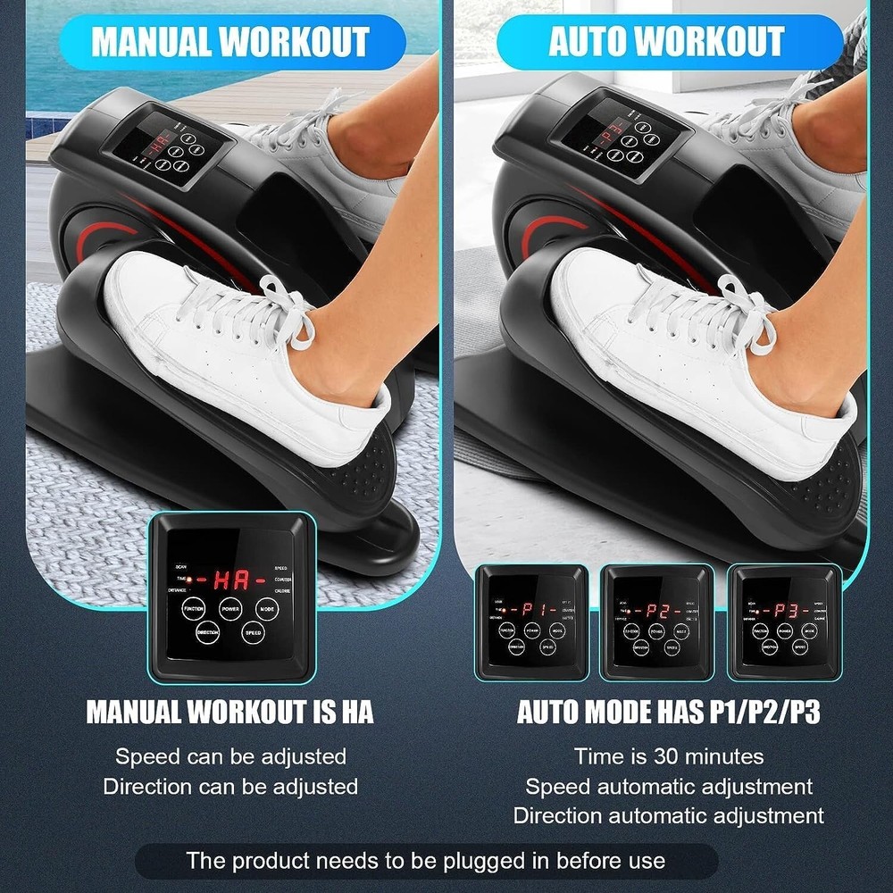 ANCHEER Under Desk Elliptical Machine Pedal Exerciser LCD Display Remote Control