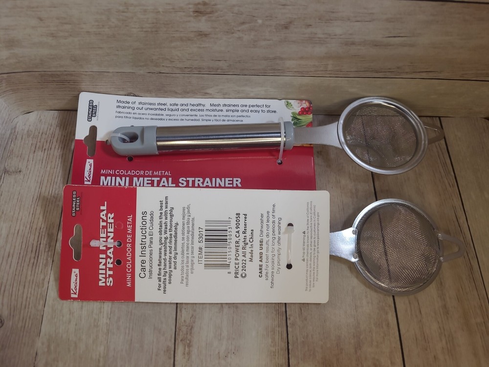 2 pk Stainless Steel Mini 2.25'' Mesh Strainer