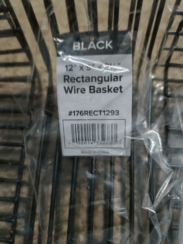 Acopa 12" x 9" Rectangular, fry basket 4" x 3" x 3" Black set