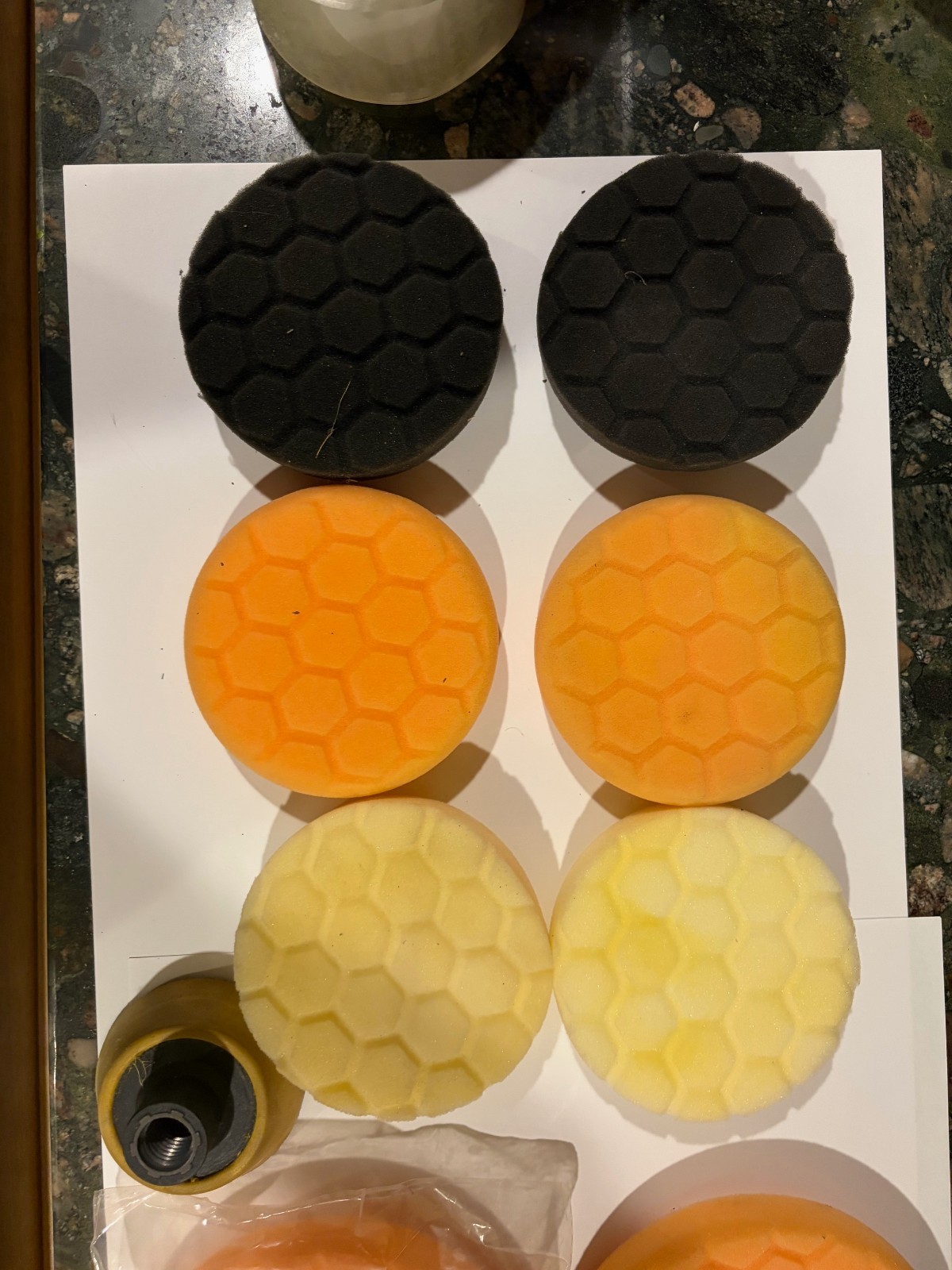 Chemical Guys Hex-Logic Buffing Pads Lot 4” 5.5” 6.5” + Adapter