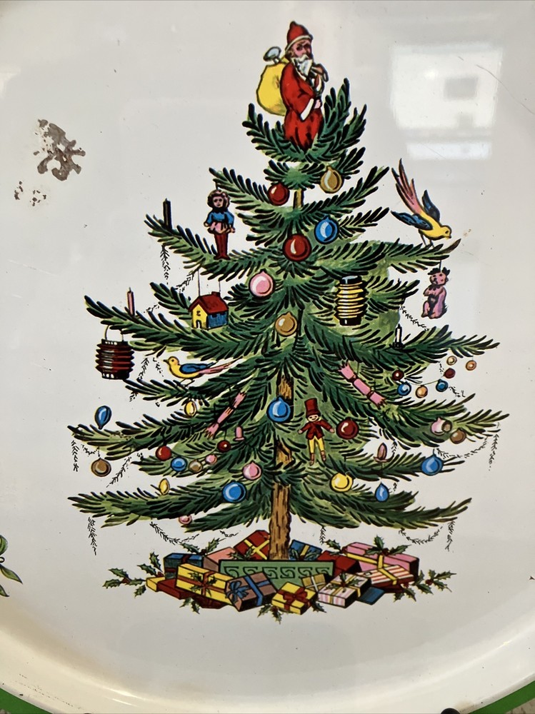Vintage Spode Christmas Tree Tin Serving Tray