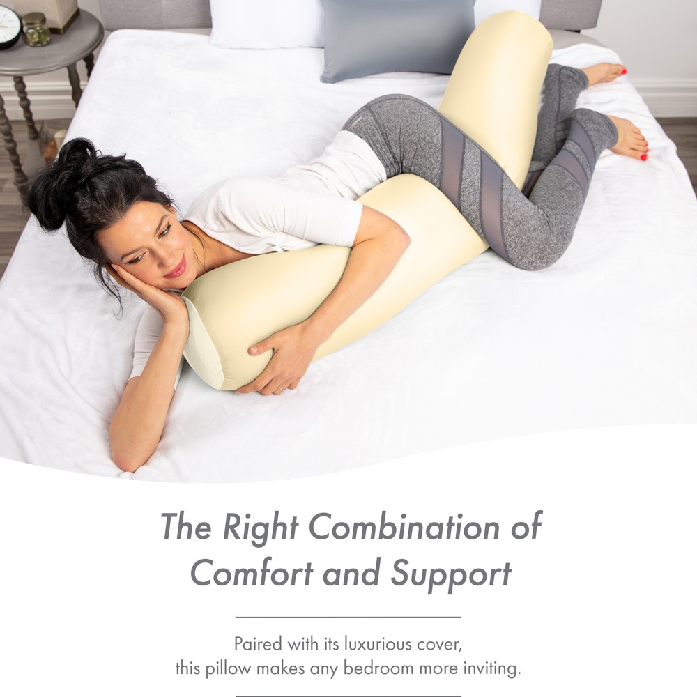 Off White Cream, COVER Only Microbead Body Pillow
