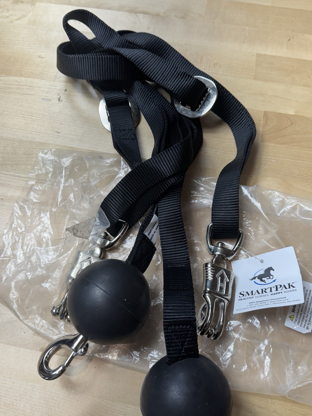 Pair - Smartpak Smart Equine Quest Drop Horse Cross Ties Black Nylon Webbing