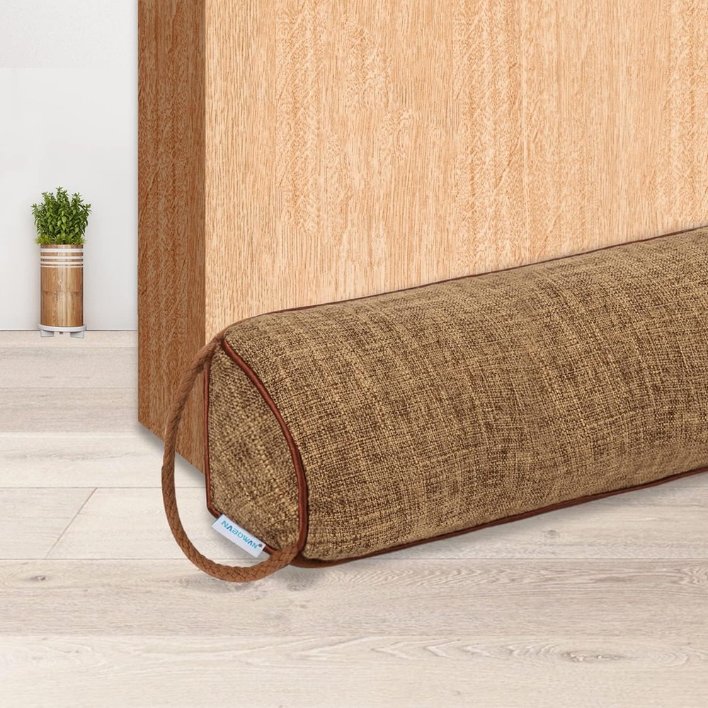 NABOWAN 32" Weighted Under Door Draft Stopper -Triangular 32 Inch, Brown