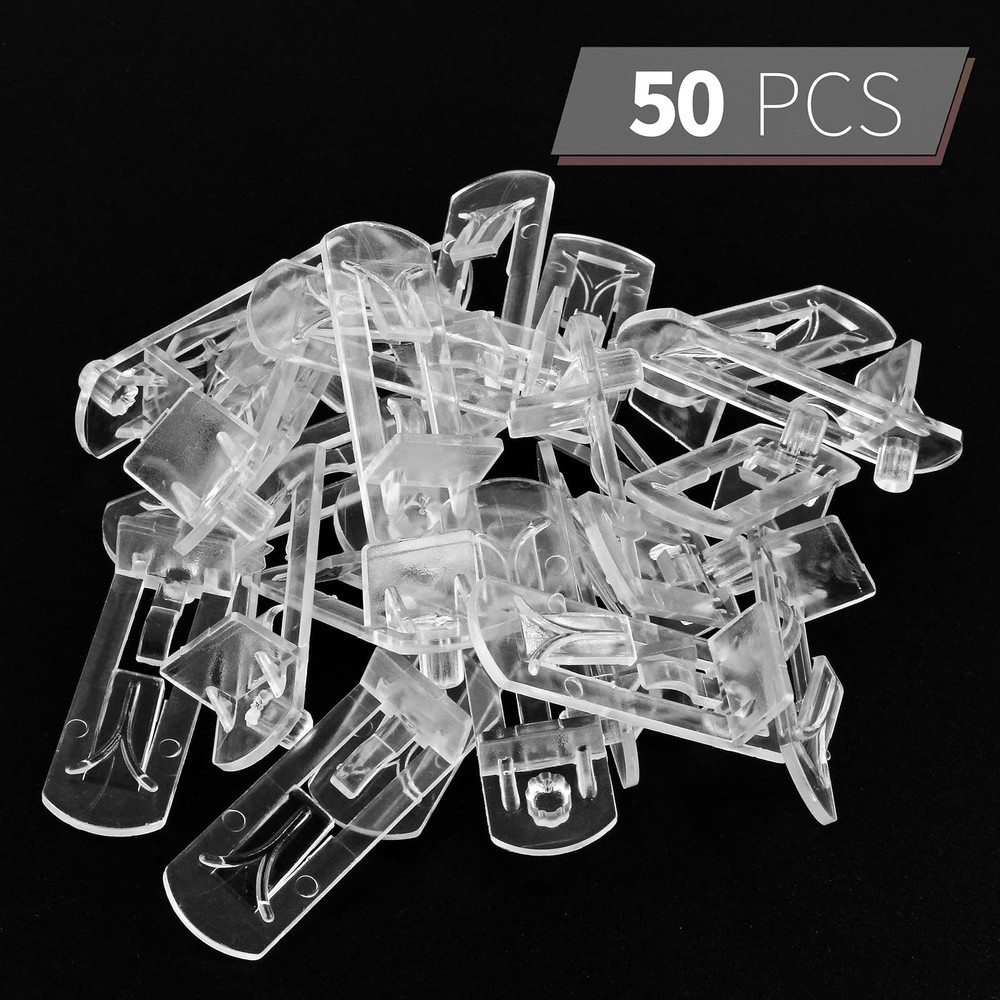 20 Pcs Plastic Locking Shelf Pins 5mm, 3/4” Clear Plastic Locking Shelf Suppo...