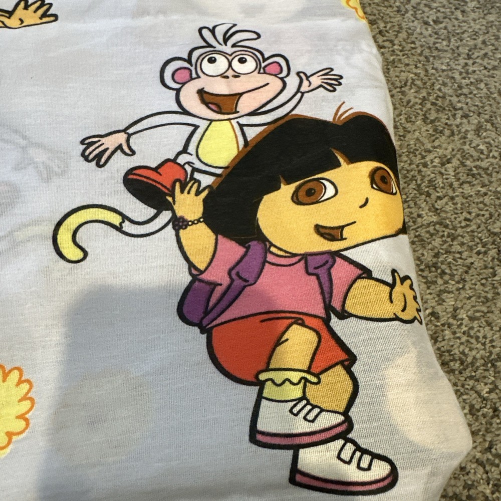 Vintage Dora Explore Sheet Set Dan River Fitted & Flat Y2K USA