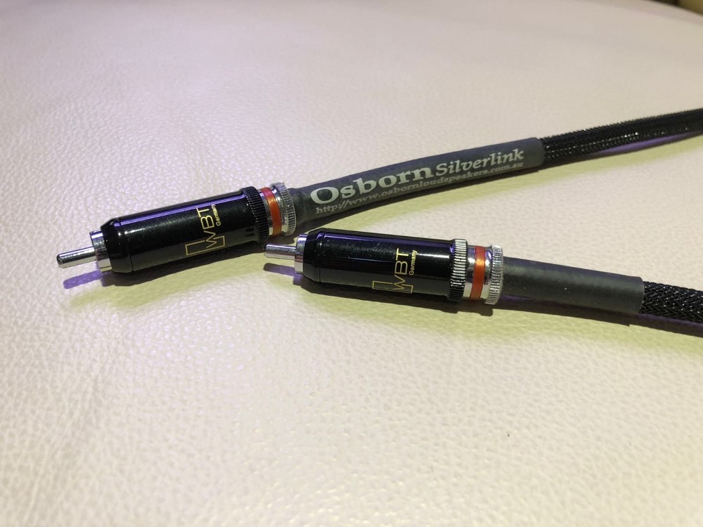 Osborn Loudspeakers Silverlink RCA Interconnects, 1 meter pair.