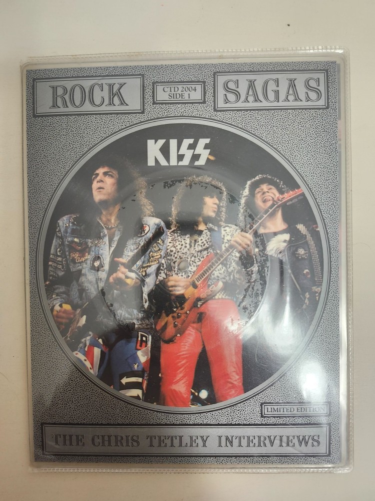 KISS RARE Rock Sagas 2 Picture Disc Chris Tetley Interviews + Plastic Holder VG