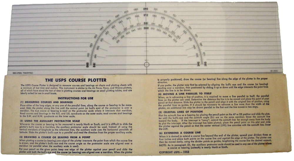 THE USPS COURSE PLOTTER Measure Courses & Bearings Air Force Navy Weems READ!