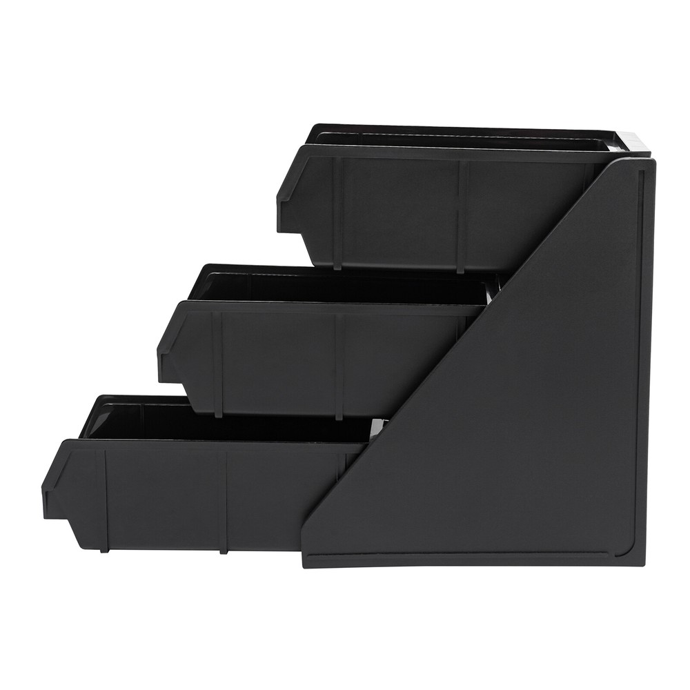 6-Compartment Condiment Organizer Bin - 3-Tier Storage for Coffee & More