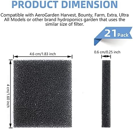 21 Pack Hydroponic Pump Filter Sponges