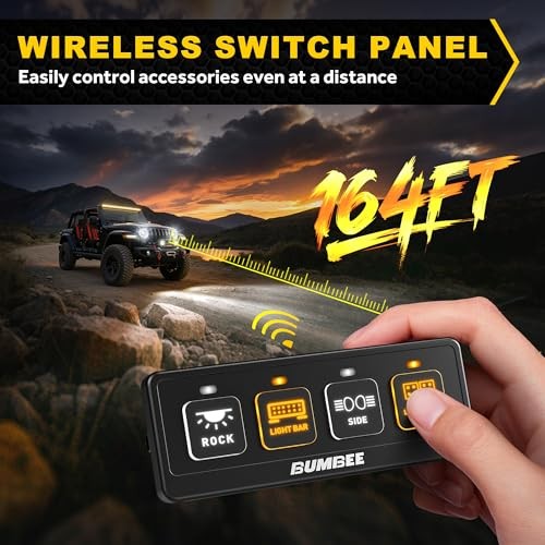 60A High Power Relay Box with 4 Control Modes & 2 4 Gang Wireless Switch Panel