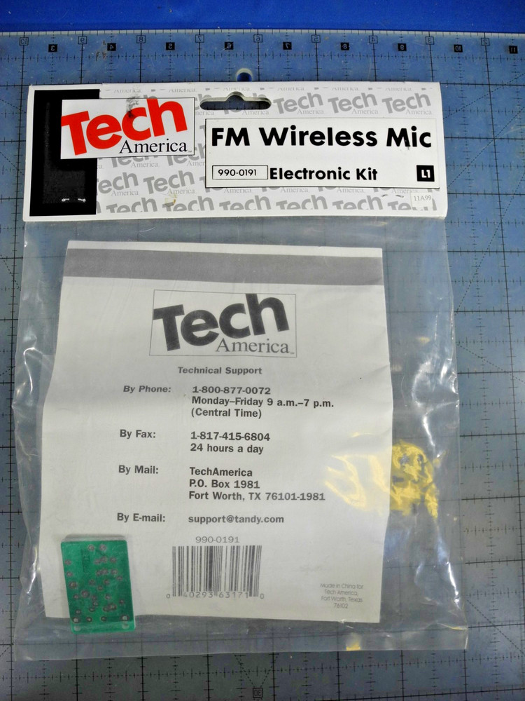 DIY Kit FM Wireless Mic electronic kit 88-108MHz New In Package (Tech America)