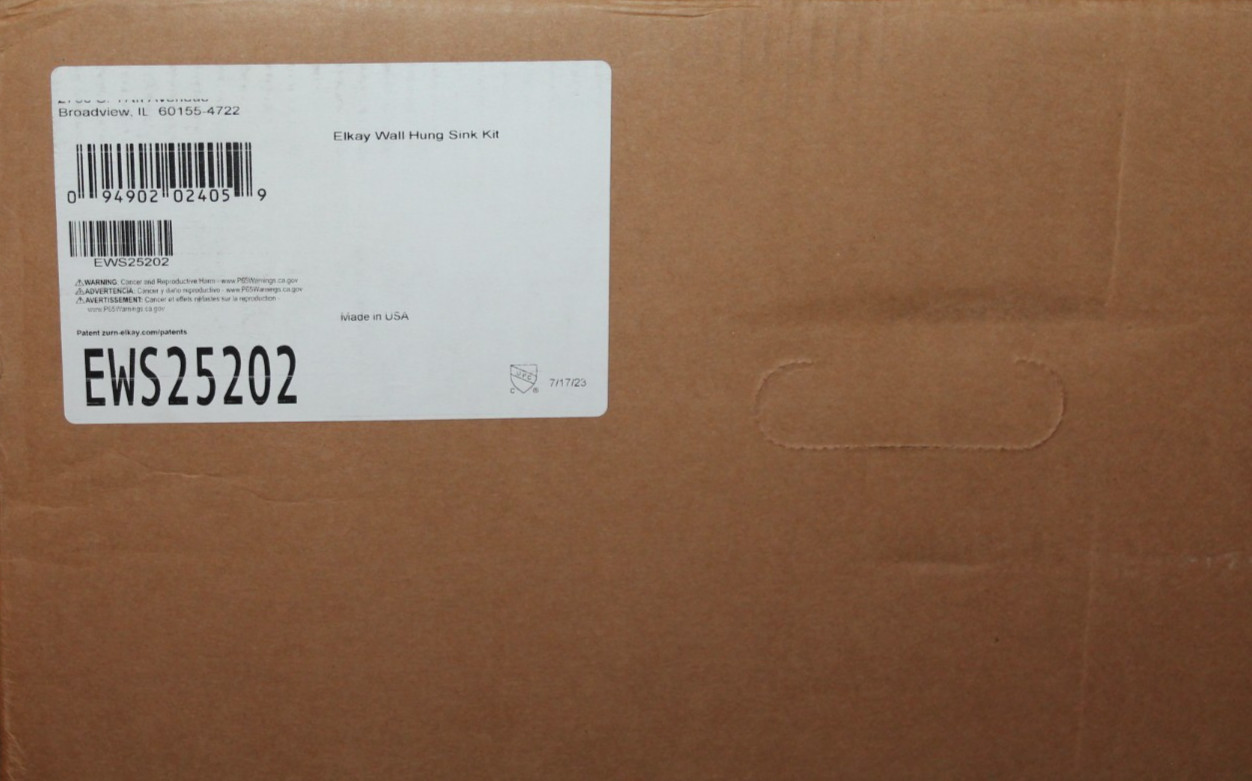 Elkay EWS25202 Rectangular Shape Single Station Surgeon Scrub Sink NEW NIB