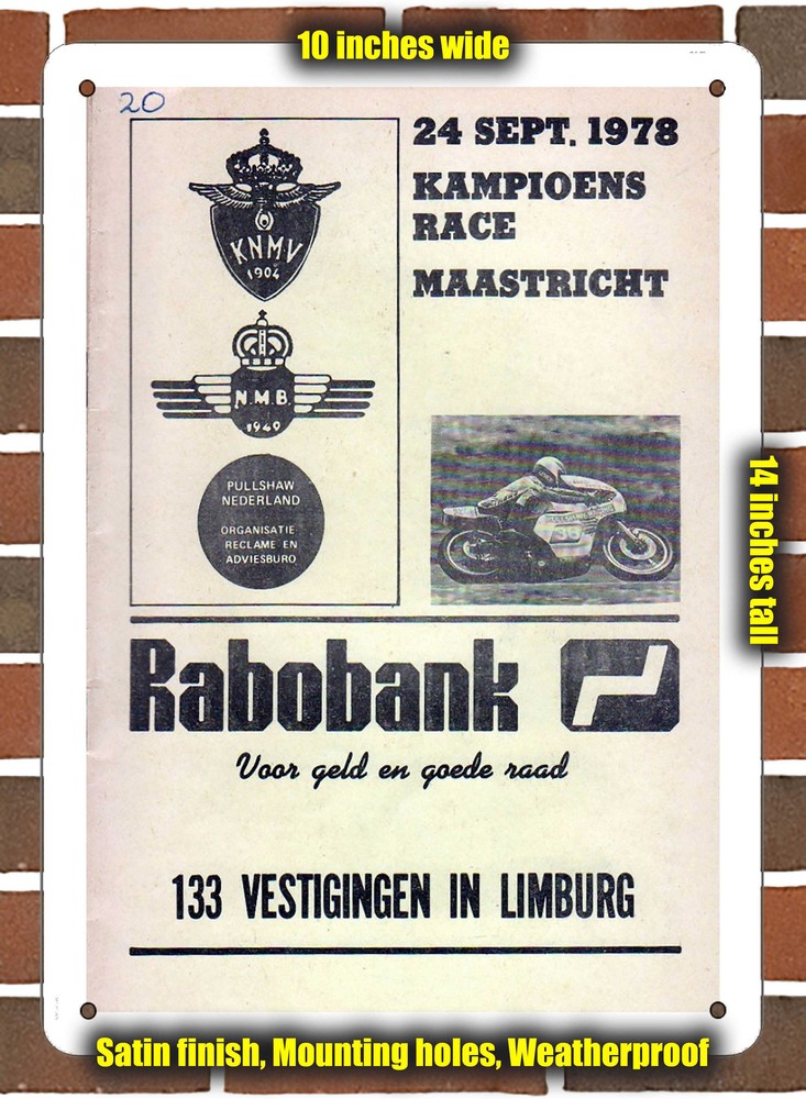 Metal Sign - 1978 Maastricht Racing Program - 10x14 inches