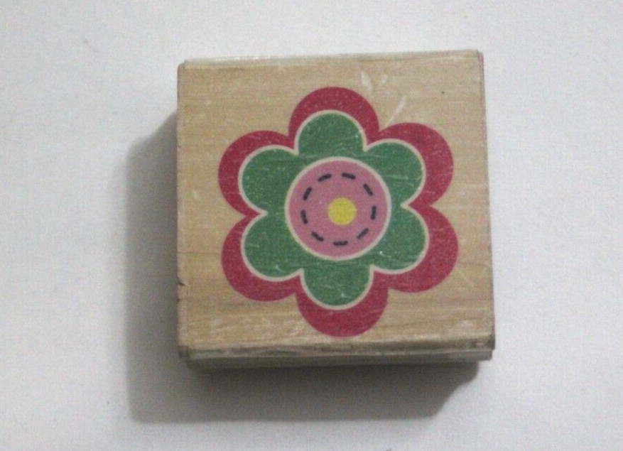 Layered Daisy Flower Rubber Stamp