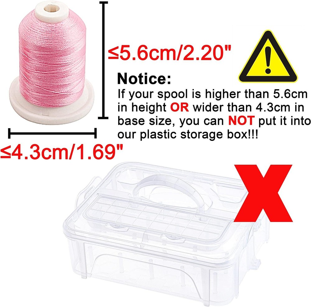 New brothread 4 Layers Stackable Clear Storage Box/Organizer for 4