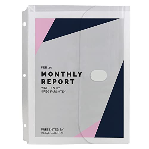 Biodegradable Acid-Free Poly Binder Pocket with 1-Inch Gusset, Side Loading,