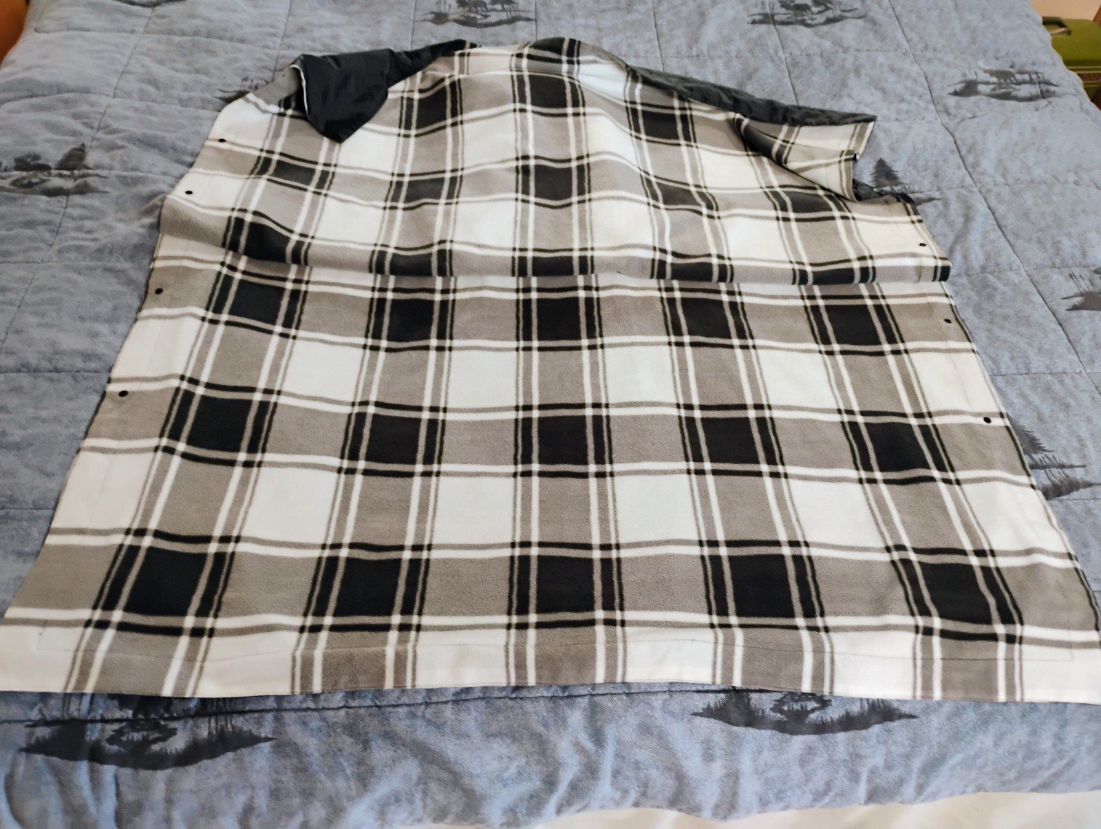 Rain Poncho Serra Hoodie Fleece Lined Black Poncho Unisex One Size Fits All