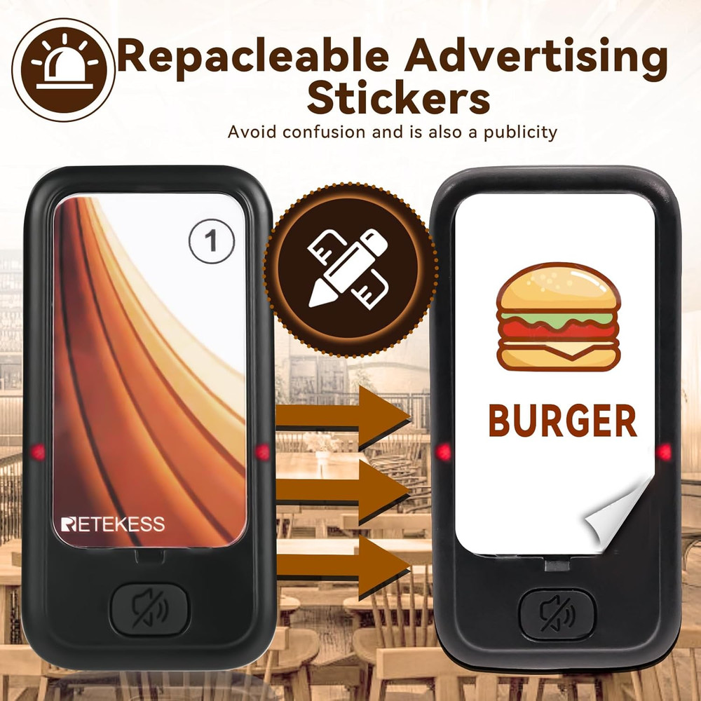 TD173 Restaurant Pager System Bundle with TD157S Vibrating Paging System, 84Ft