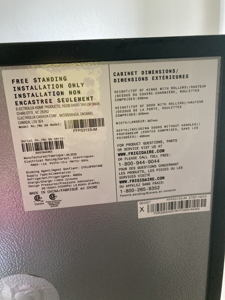 Frigidaire 2 Door Mini Fridge With Freezer