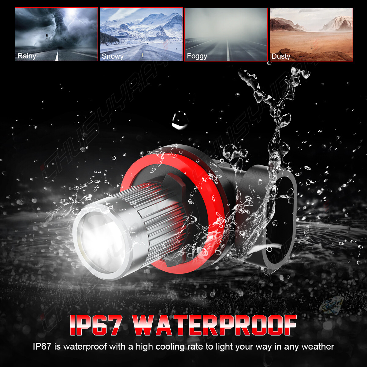 For Kawasaki ZX1400A Ninja ZX14 2006 2007 4x H11 H9 Lamp LED Headlight Bulbs Kit