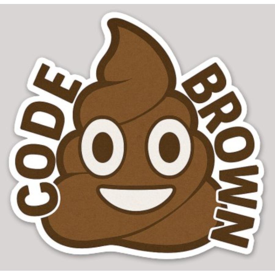 2 Inch Code Brown POOP EMS Fire Dept Funny Firefighter Sticker