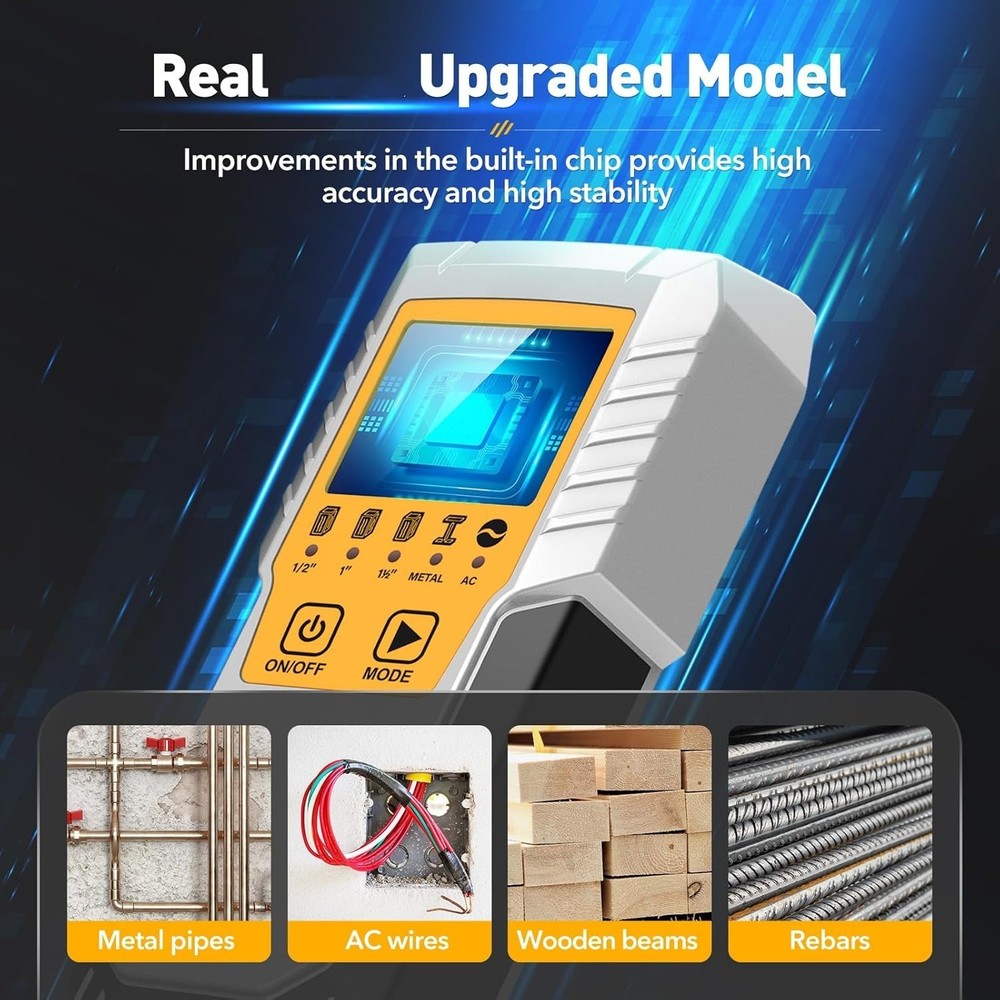 Compact & Durable Stud Finder with LCD Display for Safe Wall Detection