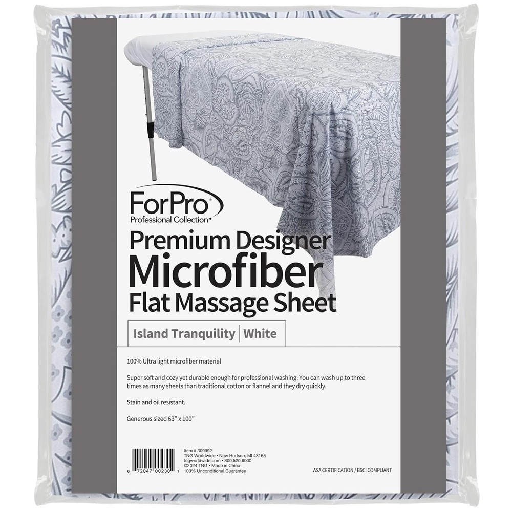 ForPro Premium Designer Microfiber Flat Sheet Island Tranquility Ultra-Light