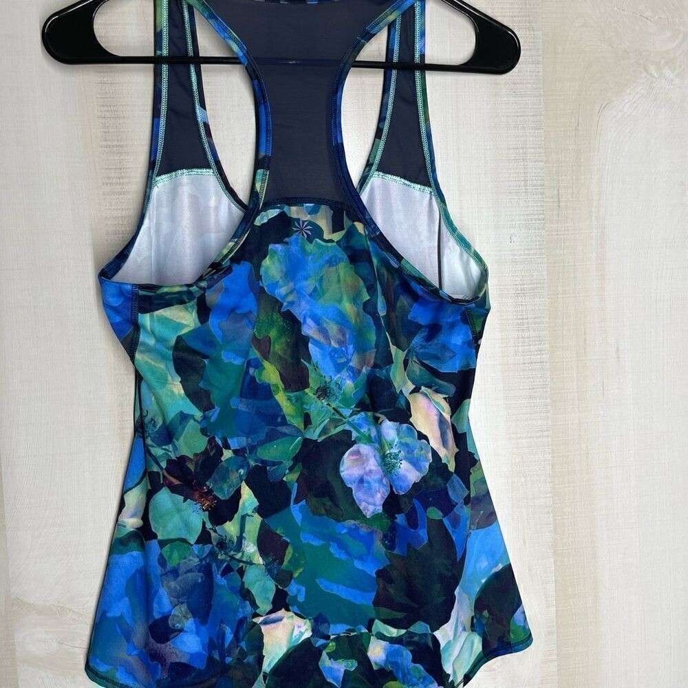 Athleta swim workout top blue, size small